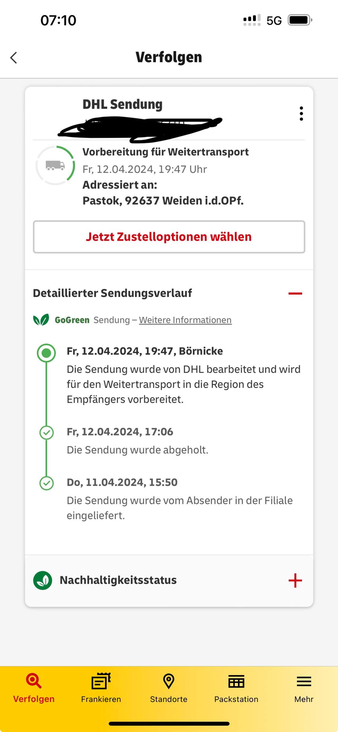 Bis wie viel Uhr muss ein Paket ins ZielPaketzentrum, dass es heute