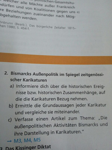 Hier die Aufgabenstellung :) - (Geschichte, Hausaufgaben, Bismarck)
