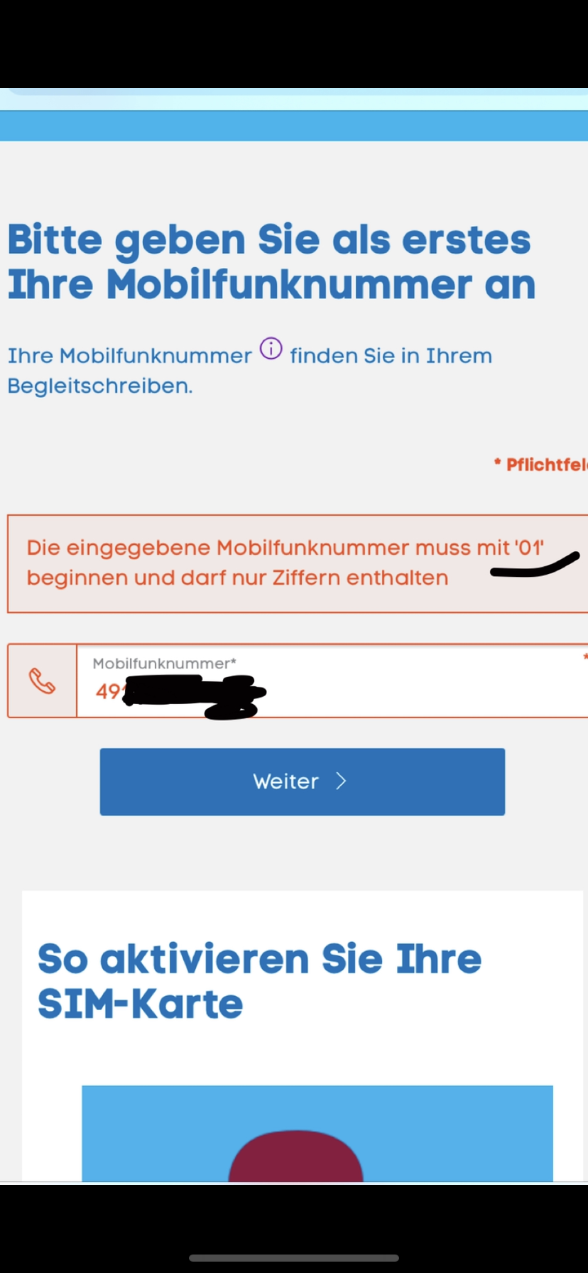 Warum Löscht Er Meine Nummer Nicht Blau.de Nummer klappt nicht, warum? (Handy, Smartphone)
