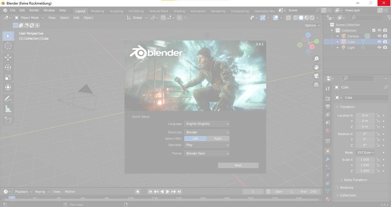 Blender reagiert nicht beim Start? (Windows 10, Design, Animation)