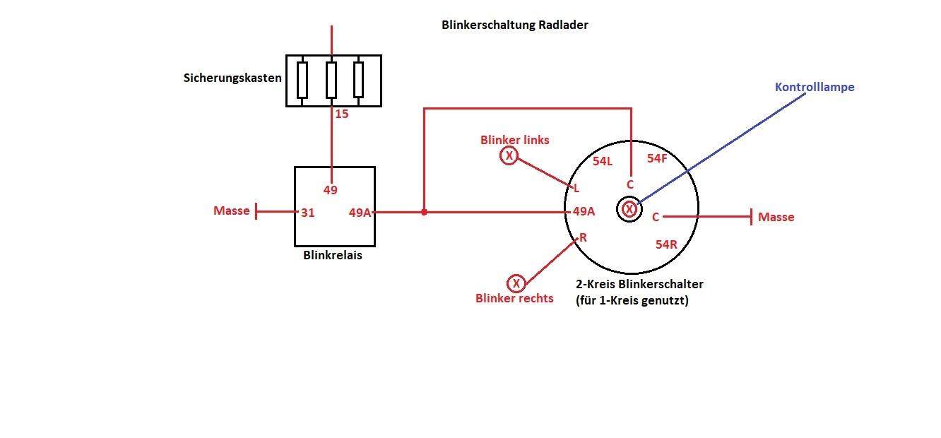 Blinkerschalter mit Kontrolllampe Schaltplan? (Technik, Elektronik