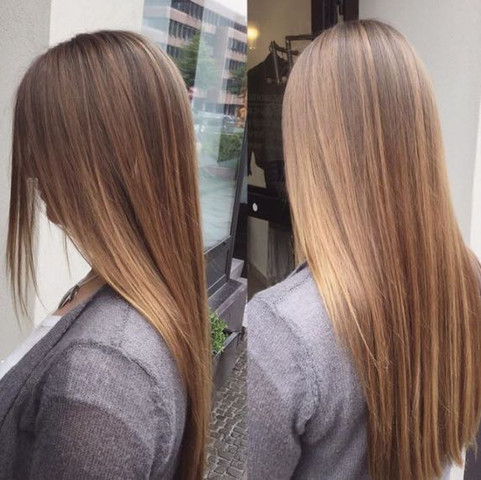 Blonden dunkelblond strähnchen mit Dunkelblonde Haare