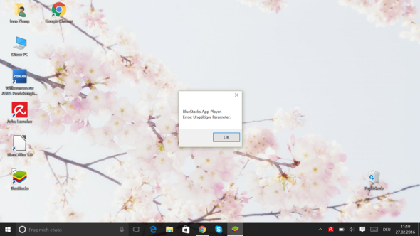 beweis - (Bluestacks, Invalid parameter)