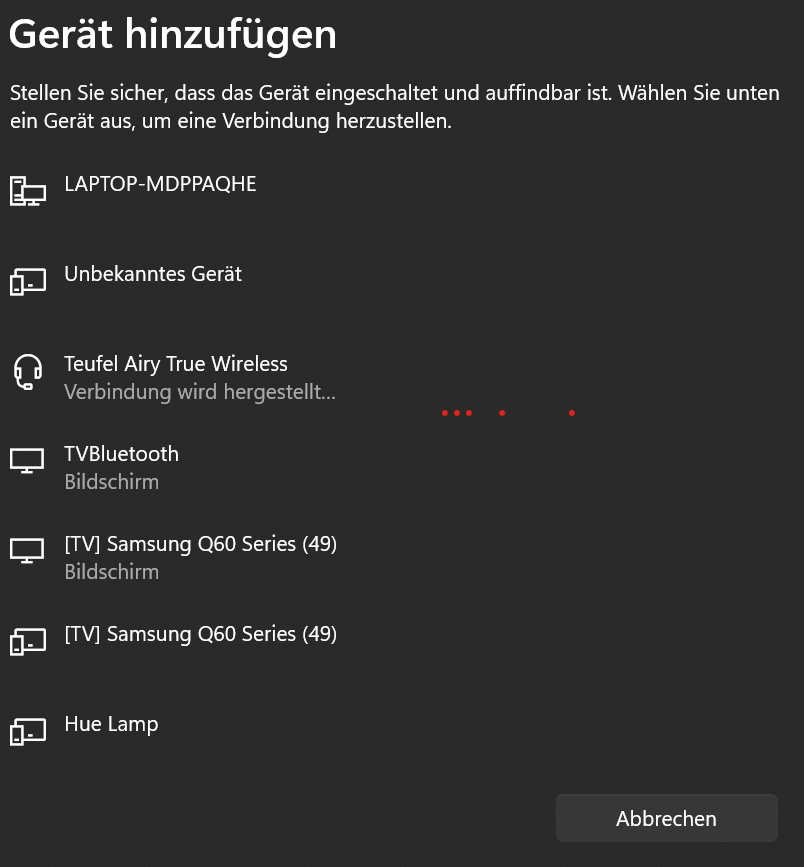Bluetooth Verbindung Funktioniert unter Windows 11 nicht (Gerät