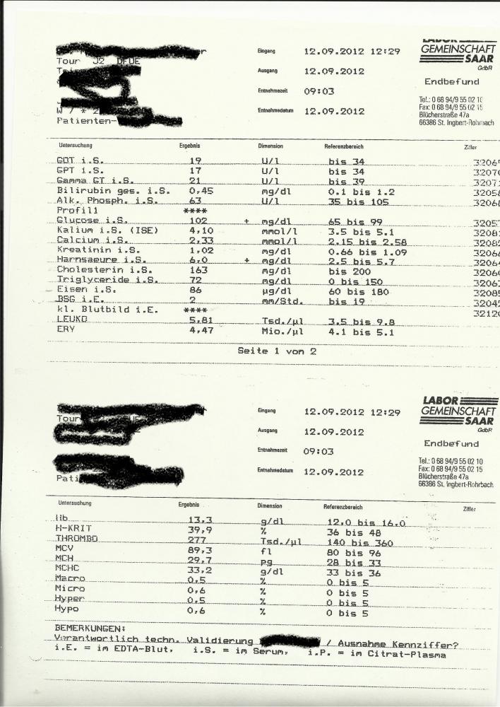 blutergebnisse, zucker?! (Gesundheit, Arzt, Krankheit)