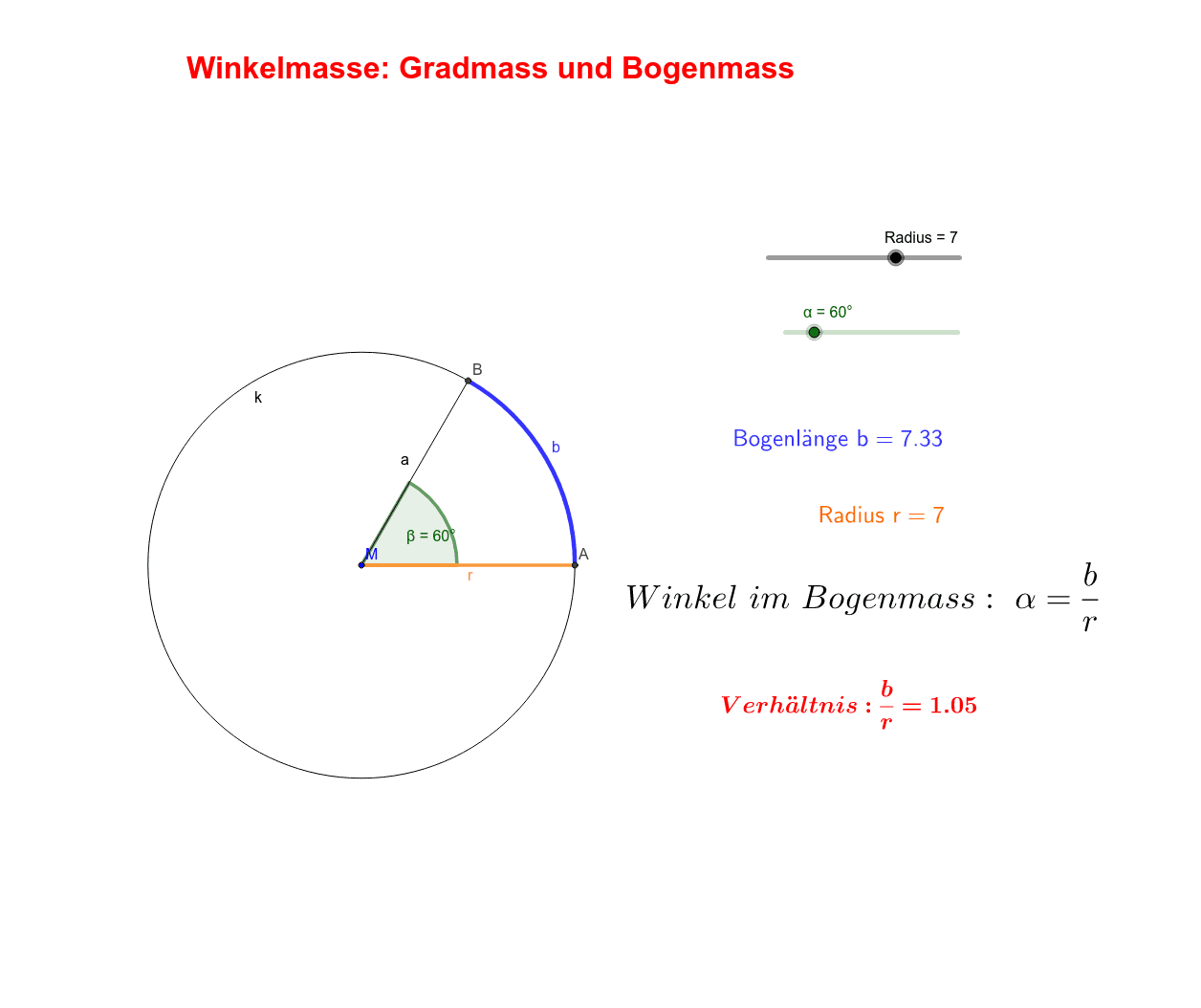 Bogenmaß? (Schule, Mathematik, bogenmass)