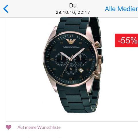 Die Uhr im Internet - (Vergrößern, Armani Uhr, Krone fehlt)