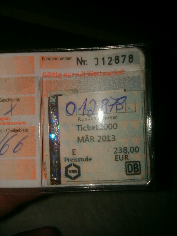 Brauche Hilfe bei Echtheit von Deutsche Bahn Fahrkarte Ticket2000