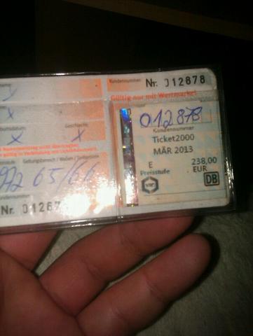 Brauche Hilfe bei Echtheit von Deutsche Bahn Fahrkarte Ticket2000