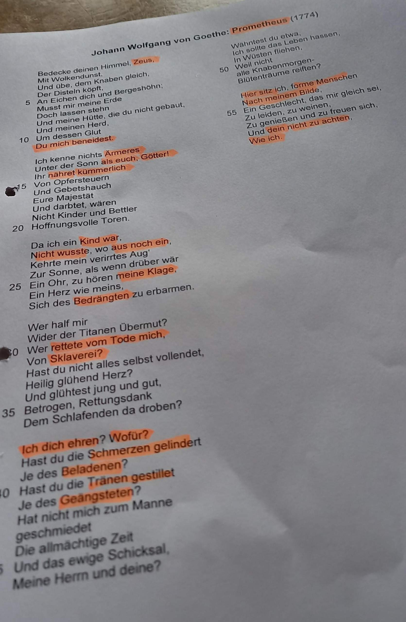 Brauche Hilfe beim Gedicht Prometheus? (Gott, Literatur, Interpretation)