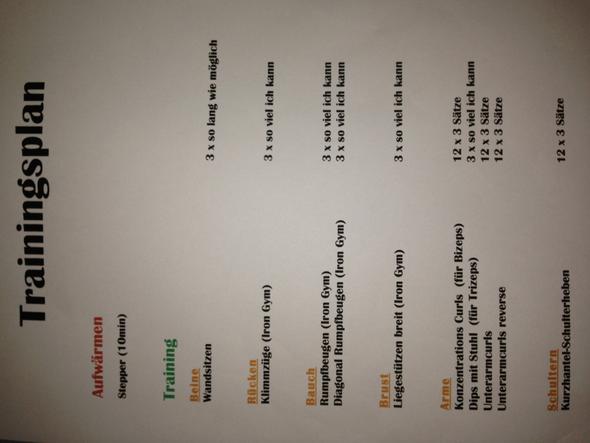 Mein Trainingsplan - (Training, Muskeln, Muskelaufbau)