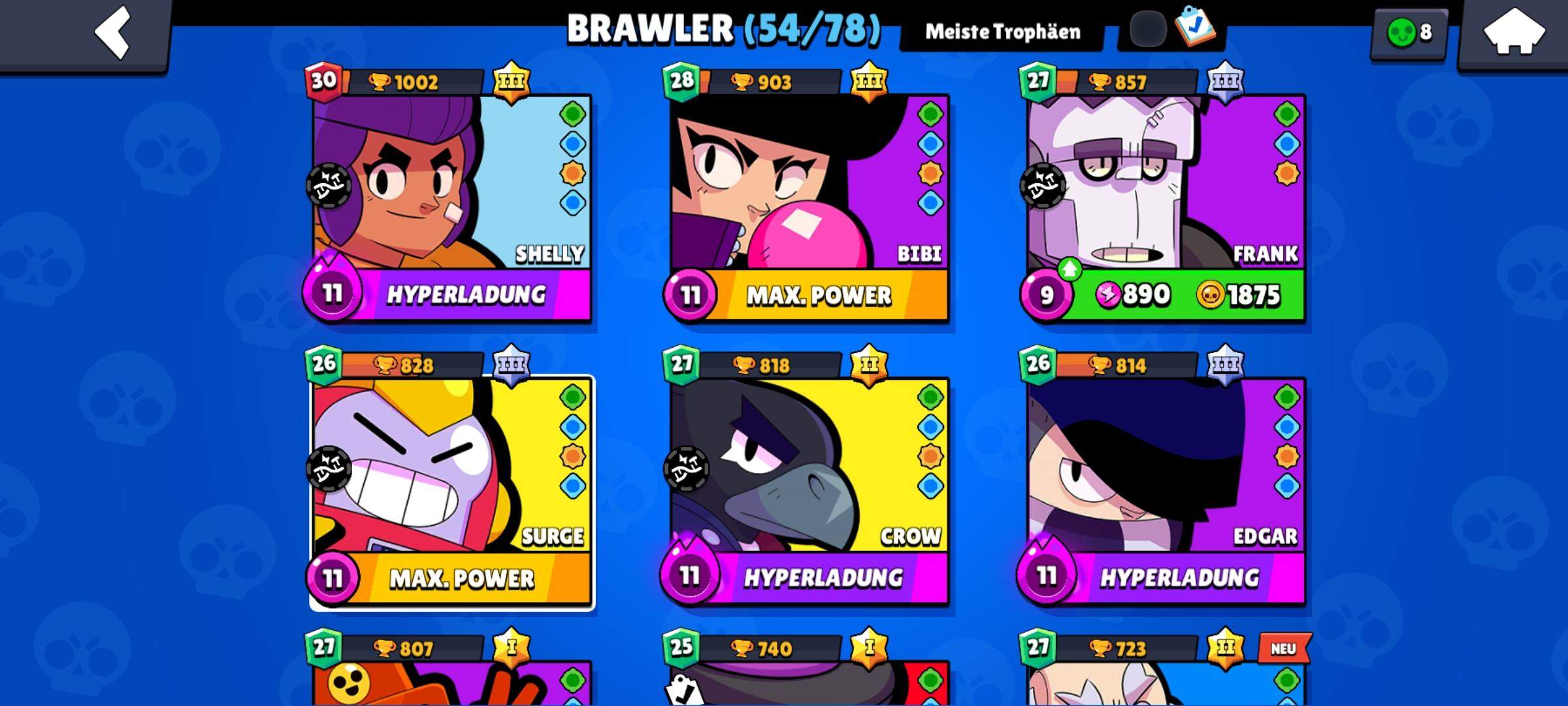 BRAWLSTARS)welchen Brawler davon kann ich am leichtesten auf Rang 30  Pushen? (Android, iOS, Fortnite)