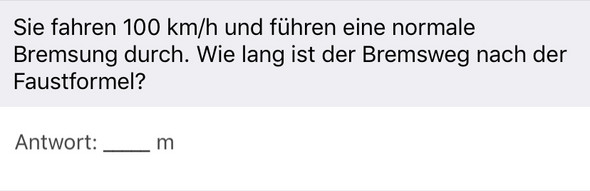 Sie fahren 50 und führen eine normale bremsung | 50 KMH, 1 Sekunde