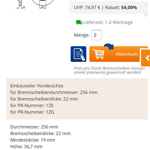 Bosch 33,99€ - (bremsen, Skoda, scheiben)