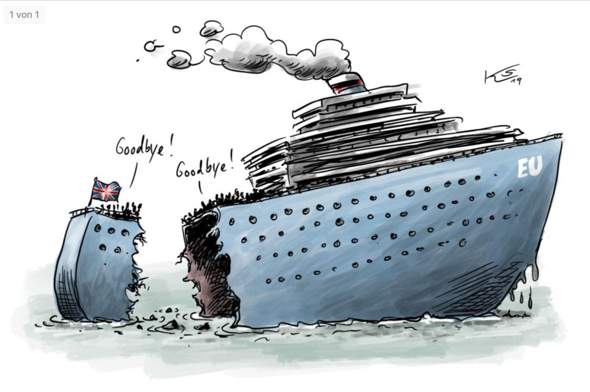 Brexit Karikatur? (Schule, Politik, Hausaufgaben)