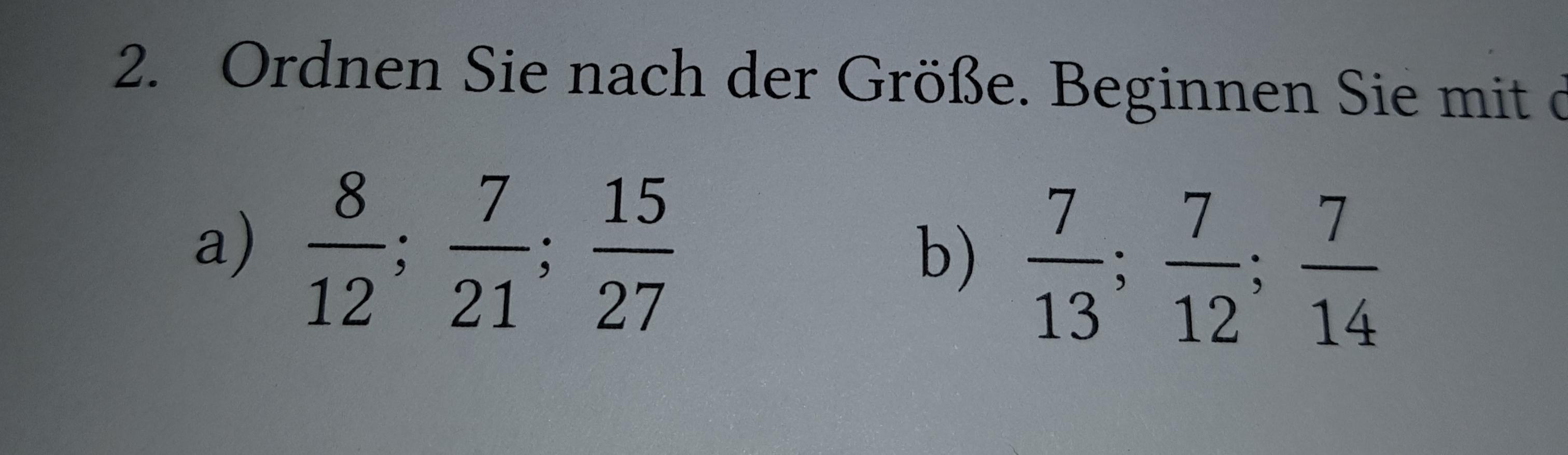 Brüche der Größe nach Ordnen? (Computer, Schule, Mathematik)