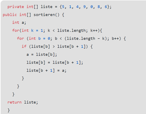 BubbleSort Code Verständnisfrage? (programmieren, Informatik, Algorithmus)