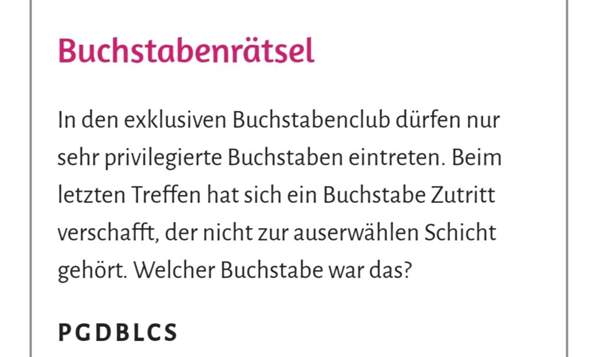 Buchstabenratsellosung Ratsel