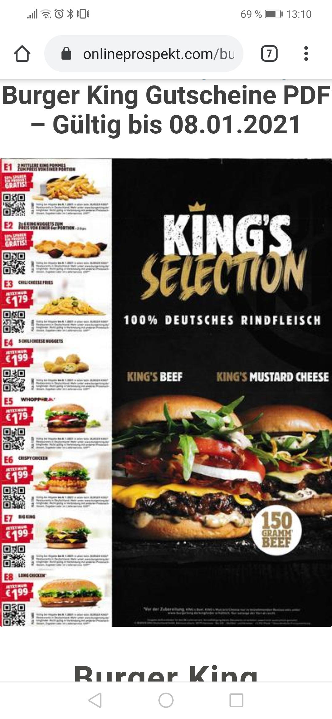 Bürger King Gutschein als PDF am Handy gültig? (essen, Burger king)