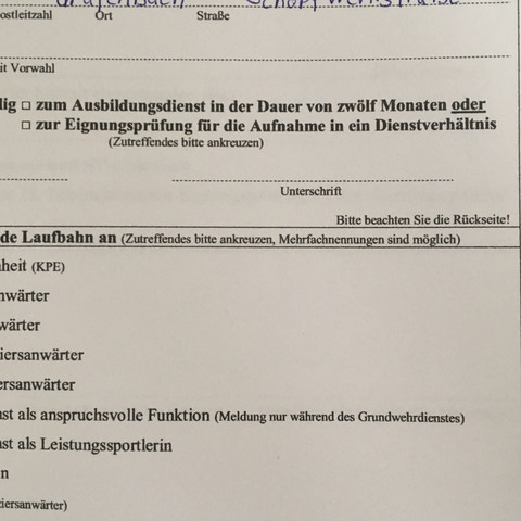 Ich weiß nicht welches ich ankreuzen soll - (Österreich, Bundesheer, Grundwehrdienst)