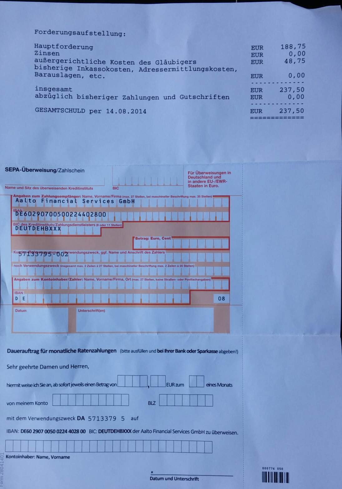 Bußgeldbescheid / Strafzettel aus Italien von 2011 jetzt über deutsches Inkasso (Recht