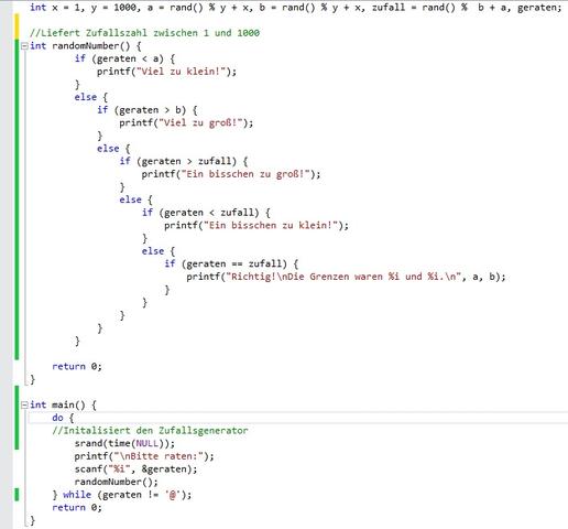 Mein Code... - (programmieren, C (Programmiersprache), Zufallszahlen)