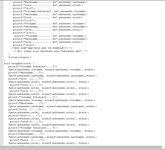 Mein Code Mitte - (Programm, C Programmierung, hohes-c)