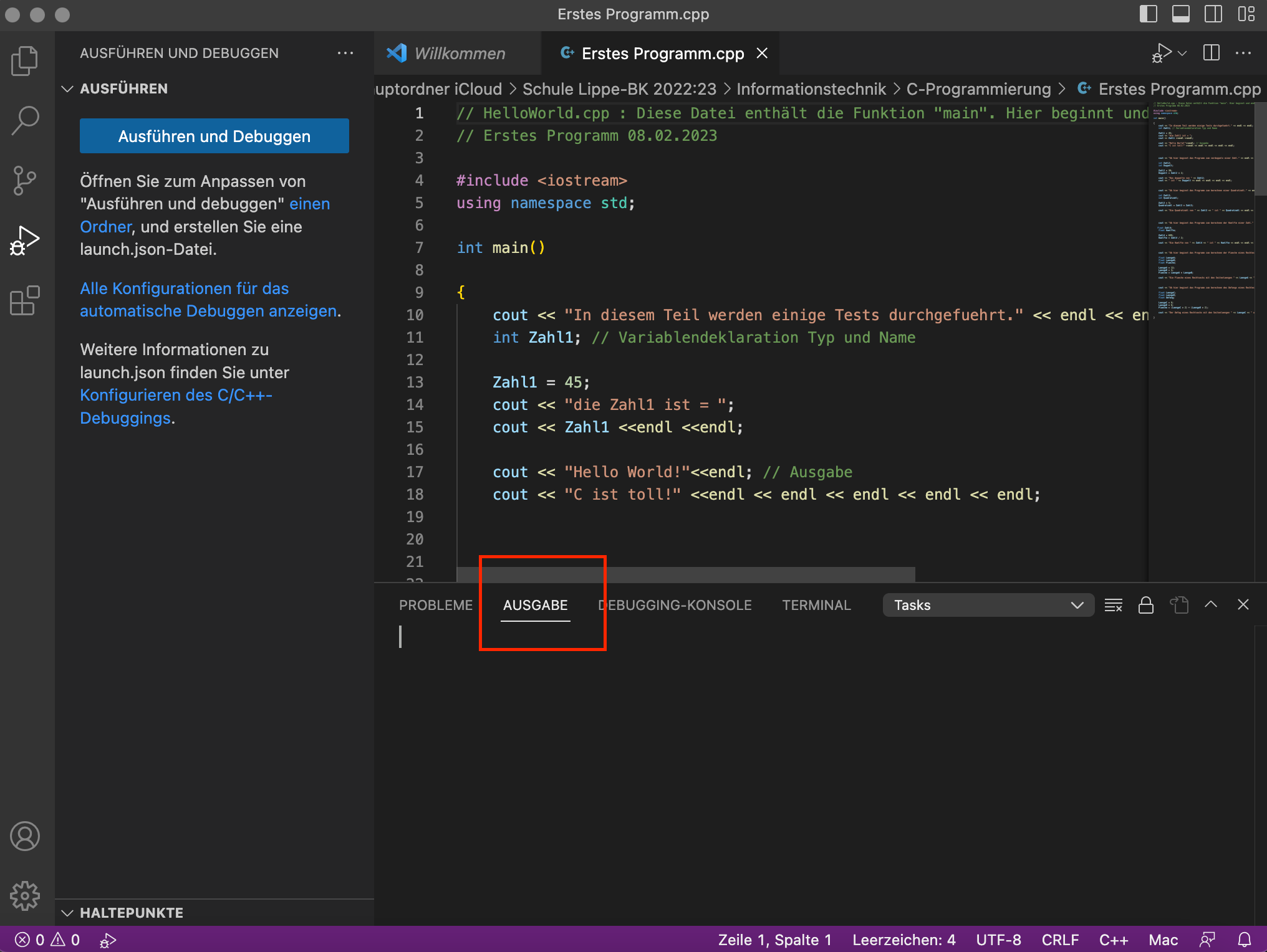 C++ Programmierung Visual Studio Code Macbook? (Programmiersprache ...