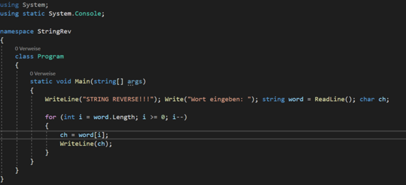 C# String Reverse? (Computer, programmieren, Informatik)