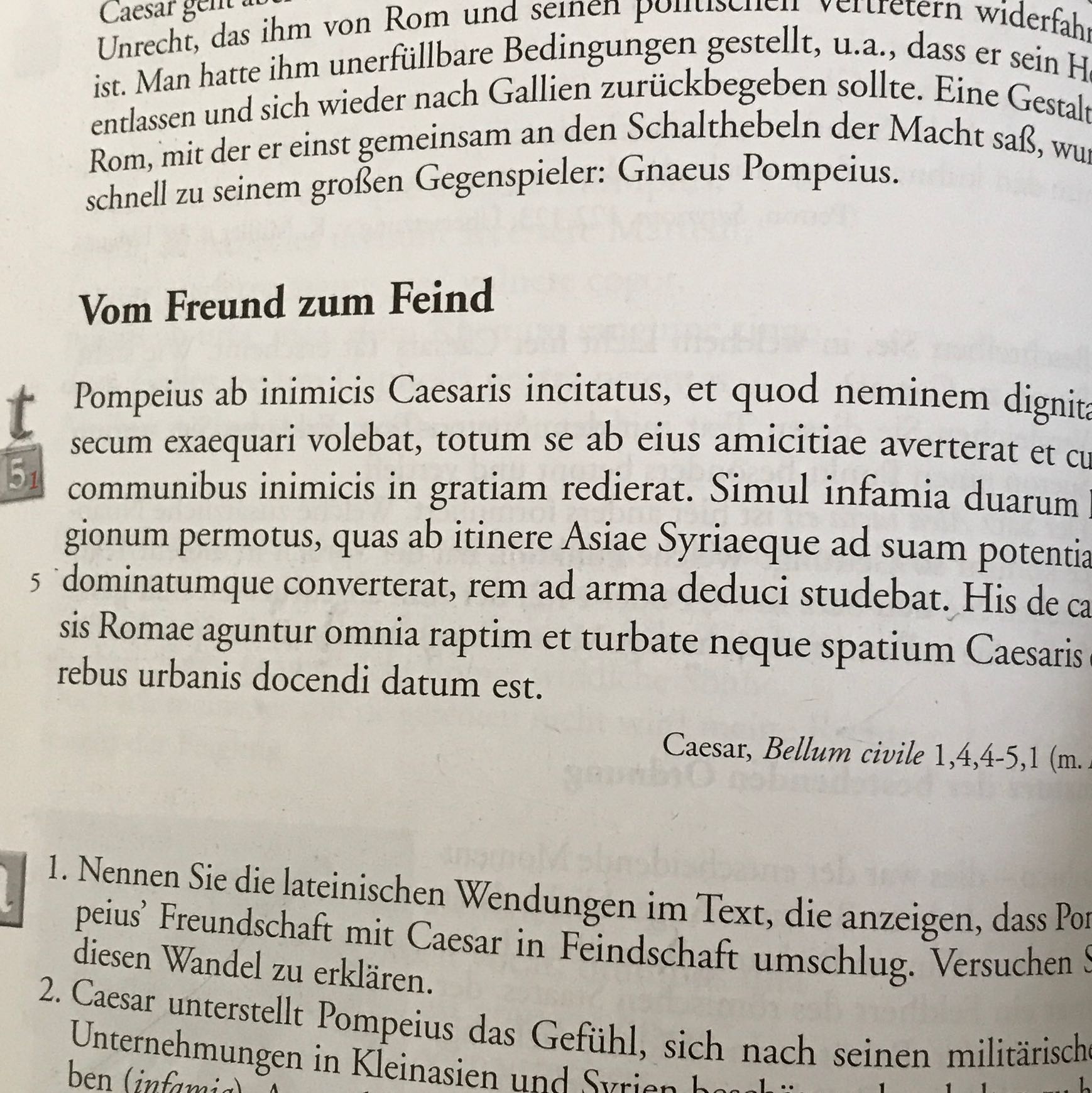 Casar Text Ubersetzung Latein Deutsch Geschichte Romer Caesar