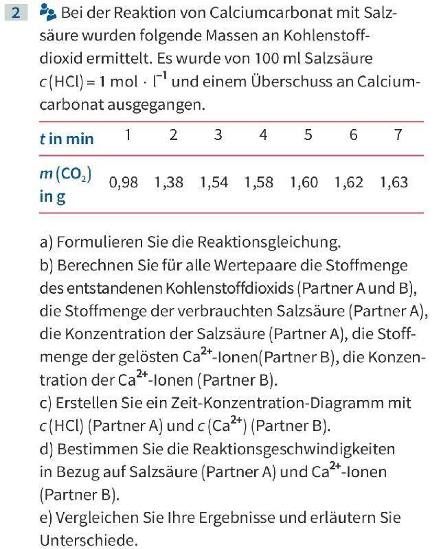 Calciumcarbonat reagiert mit Salzsäure? (Schule, Chemie)