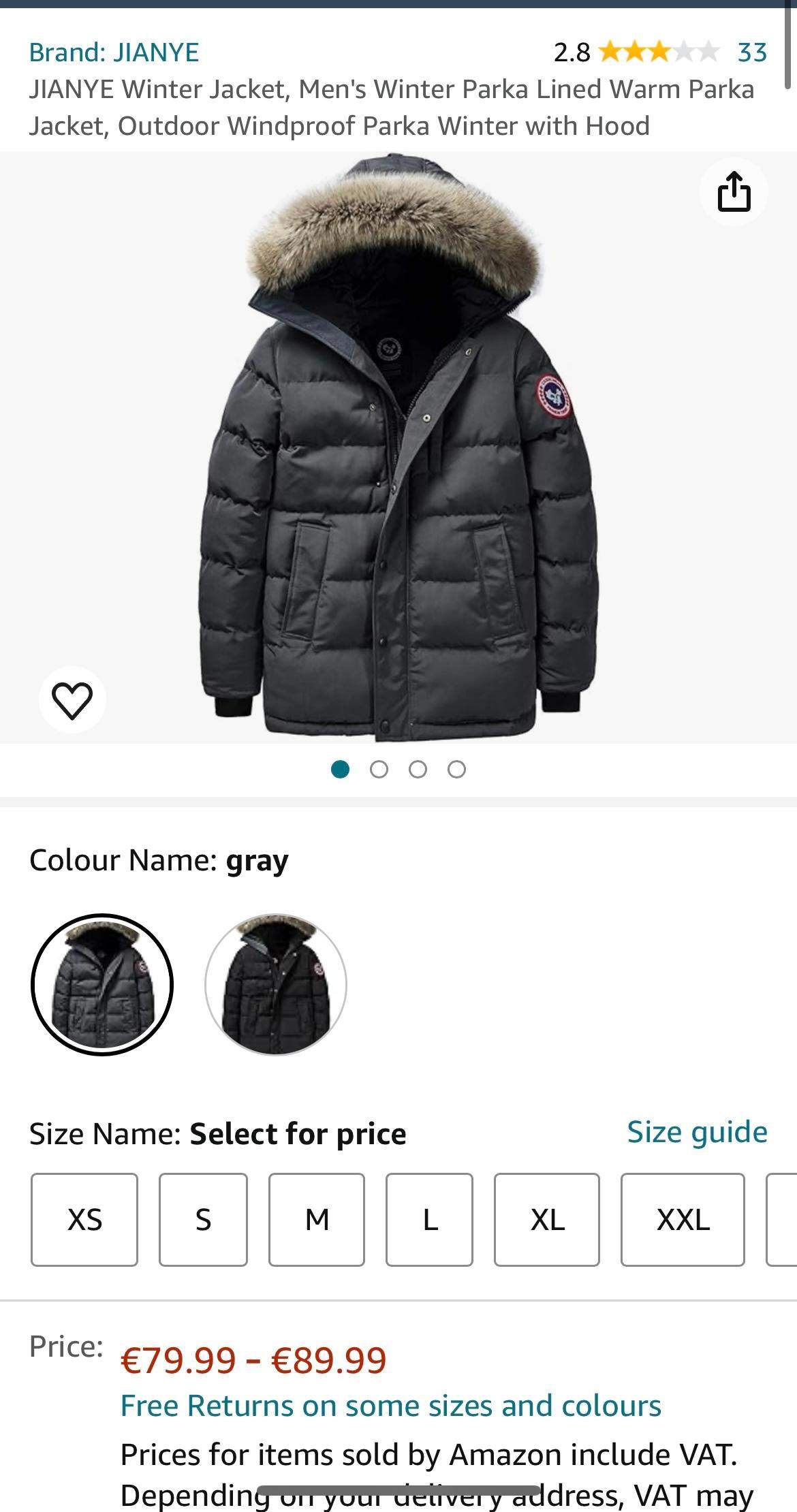 Canada goose auf Amazon fake Kleidung Bestellung Betrug