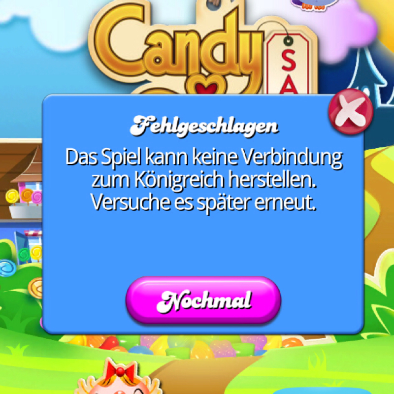 Candy Crush kann nicht mit Facebook verbunden werden ...