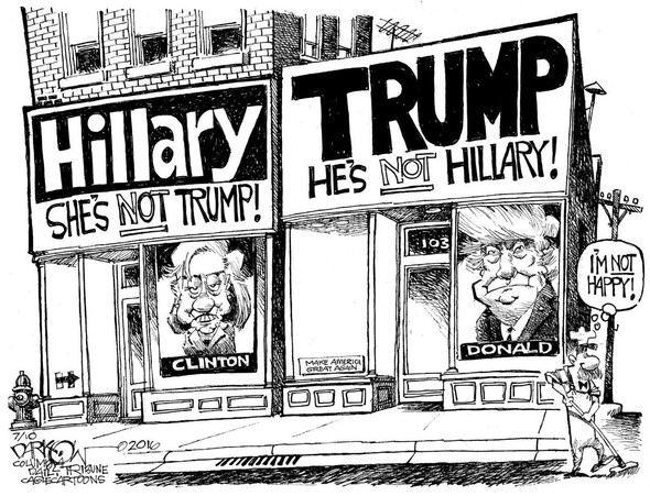 Hillary Trump Caroon - (Englisch, Trump, Cartoon)