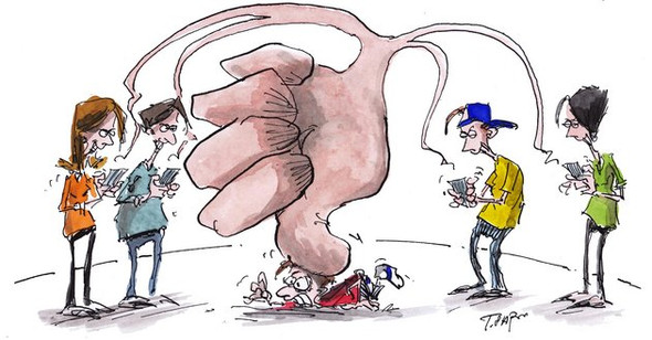 Cartoon Interpretation Cybermobbing