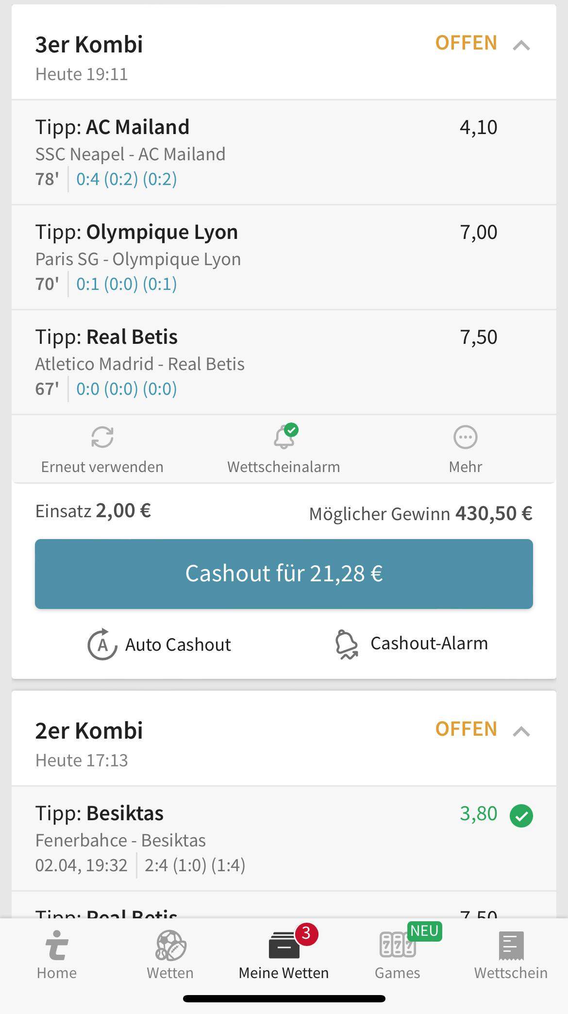 Warum gibt es kein Cash Out mehr?