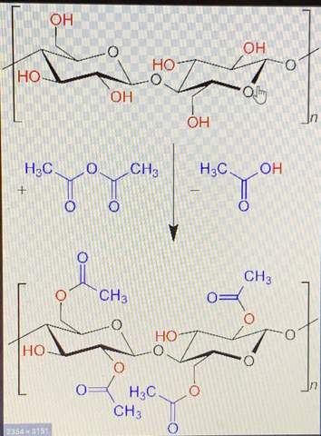 Celluloseacetat Reaktion erklären? (Schule, Chemie, Biologie)