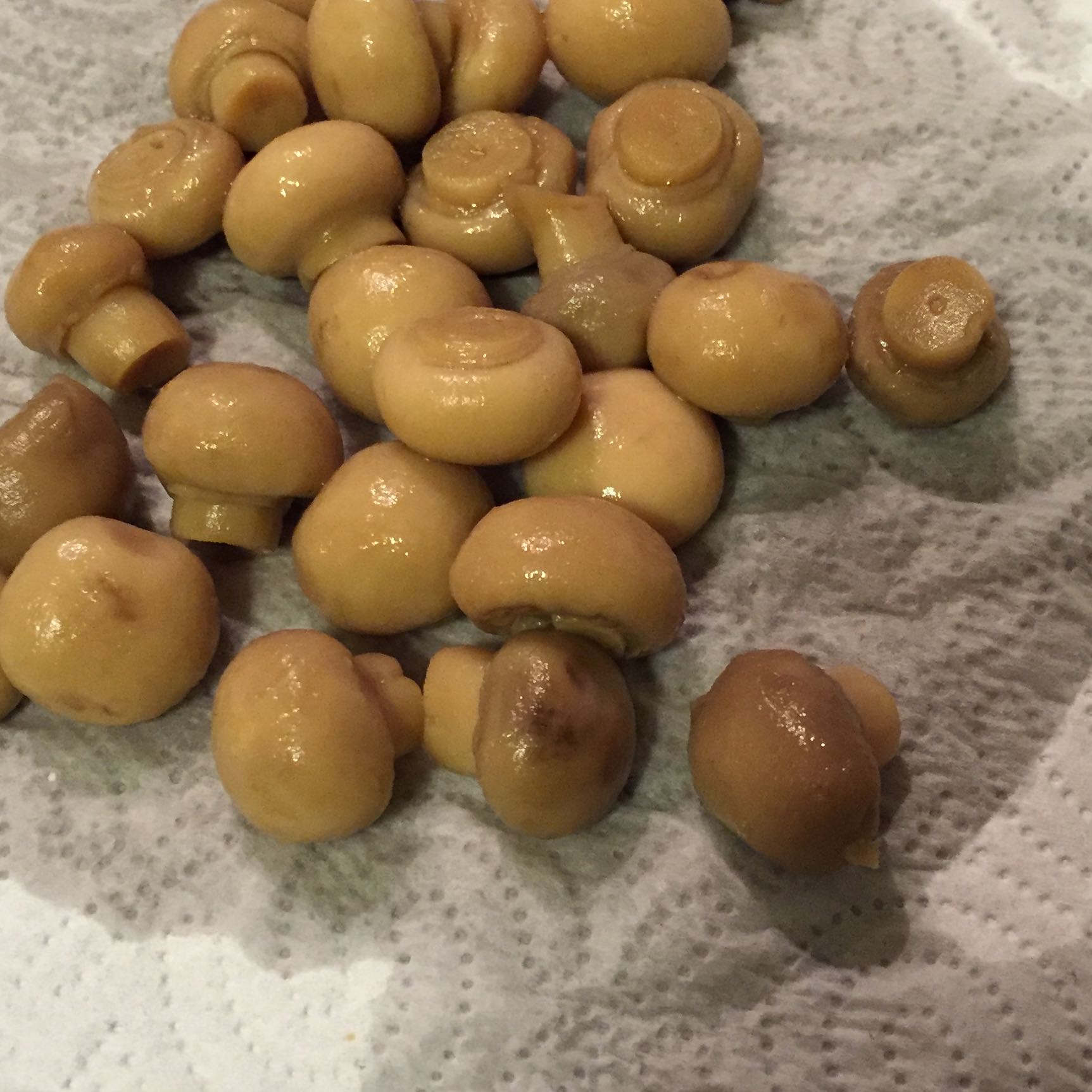 Champignons ganze Köpfe aus der Dose haben schwarze Flecken kann man die nun essen oder lieber
