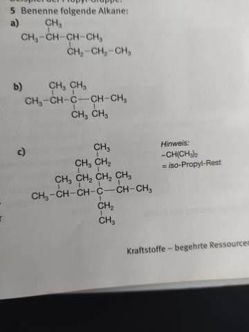 Chemie Alkane benennen?