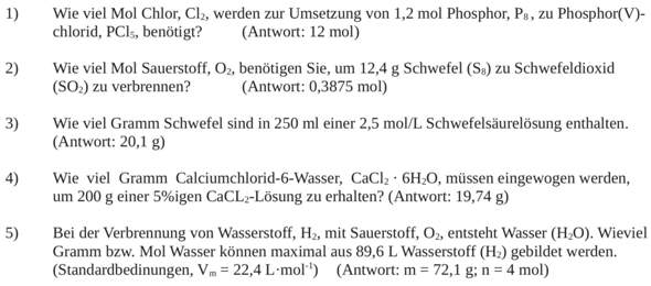 Chemie Aufgaben? (Schule, Hausaufgaben, Reaktion)