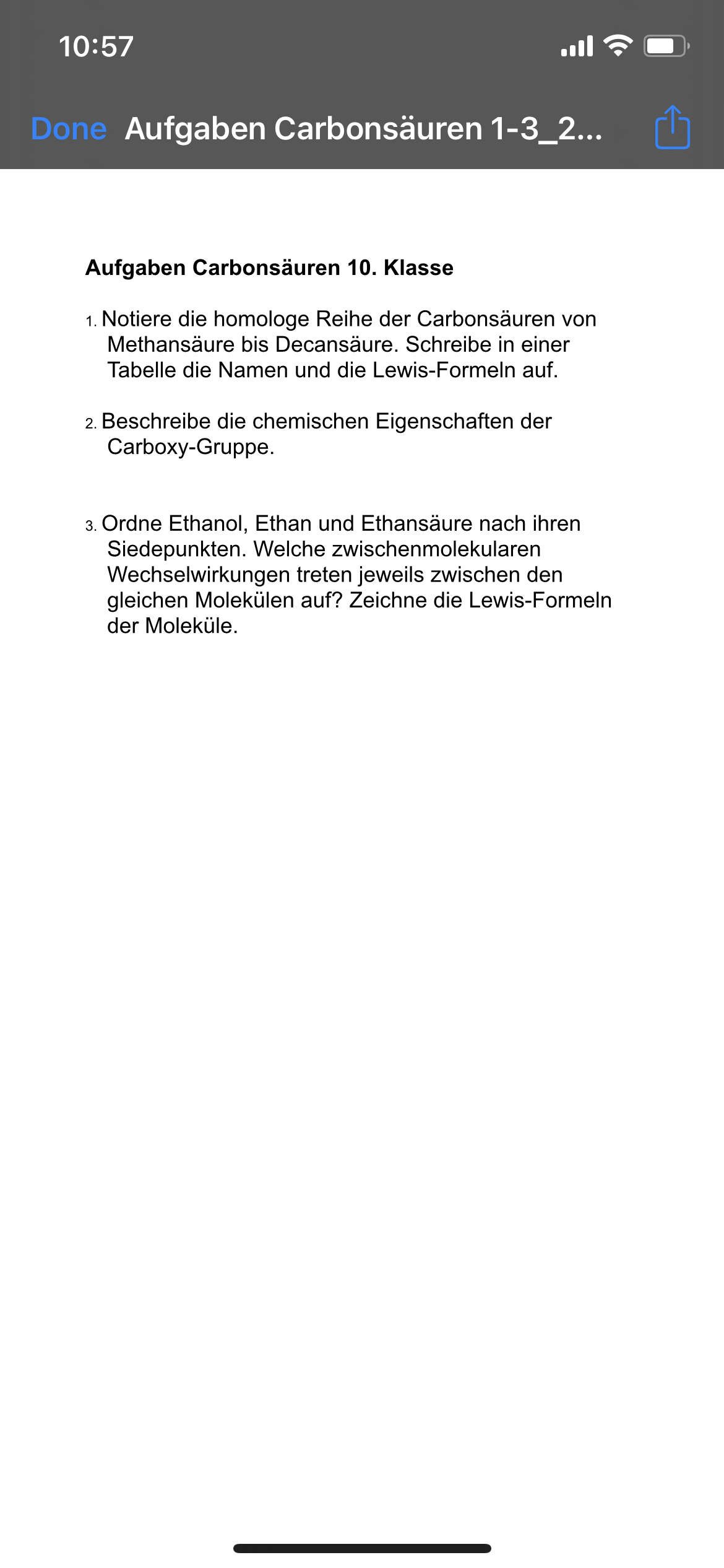 Säure Basen Reaktionen übungen Chemie Carbonsäuren? (Schule)