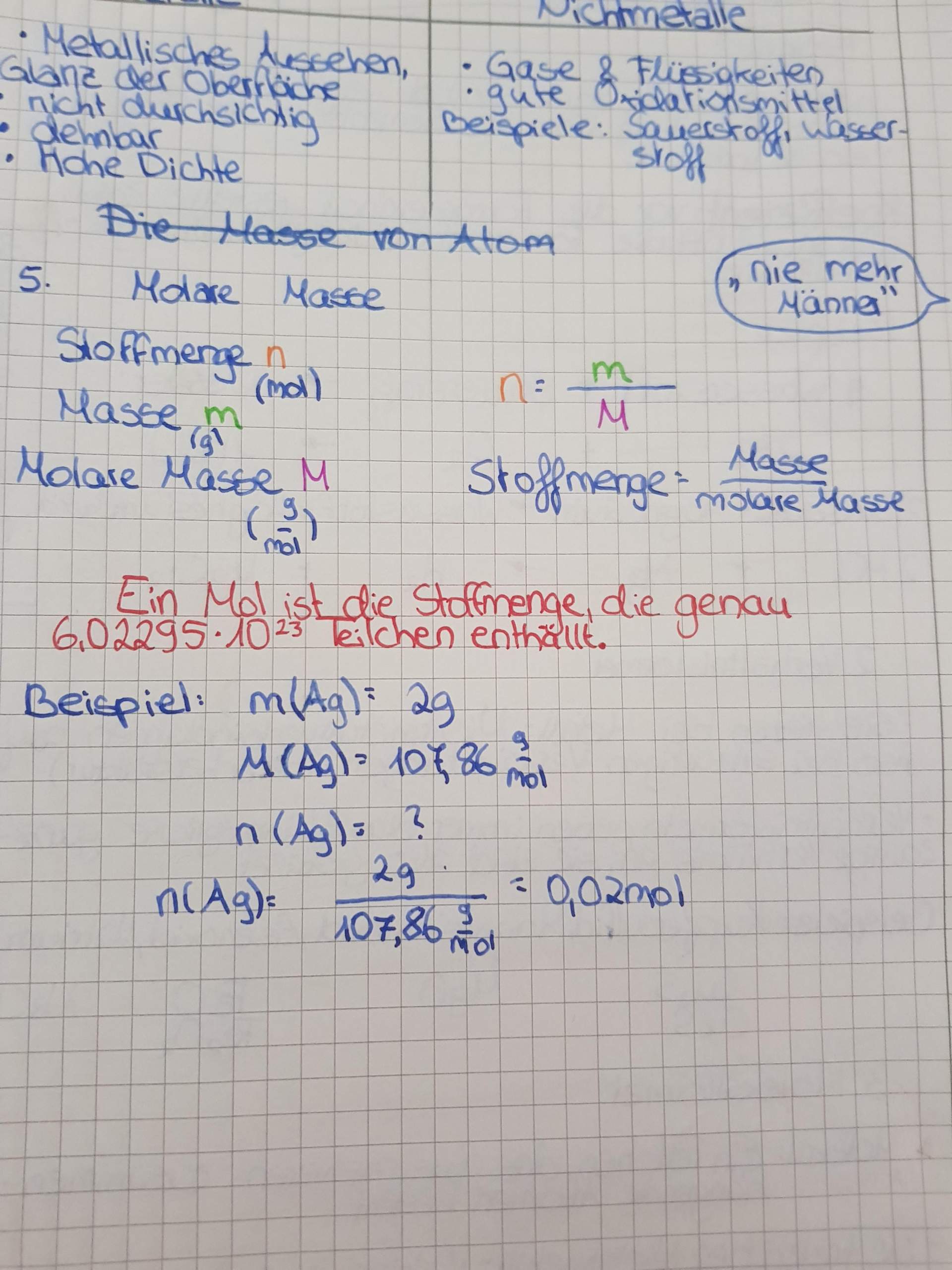 Chemie Molare Masse?