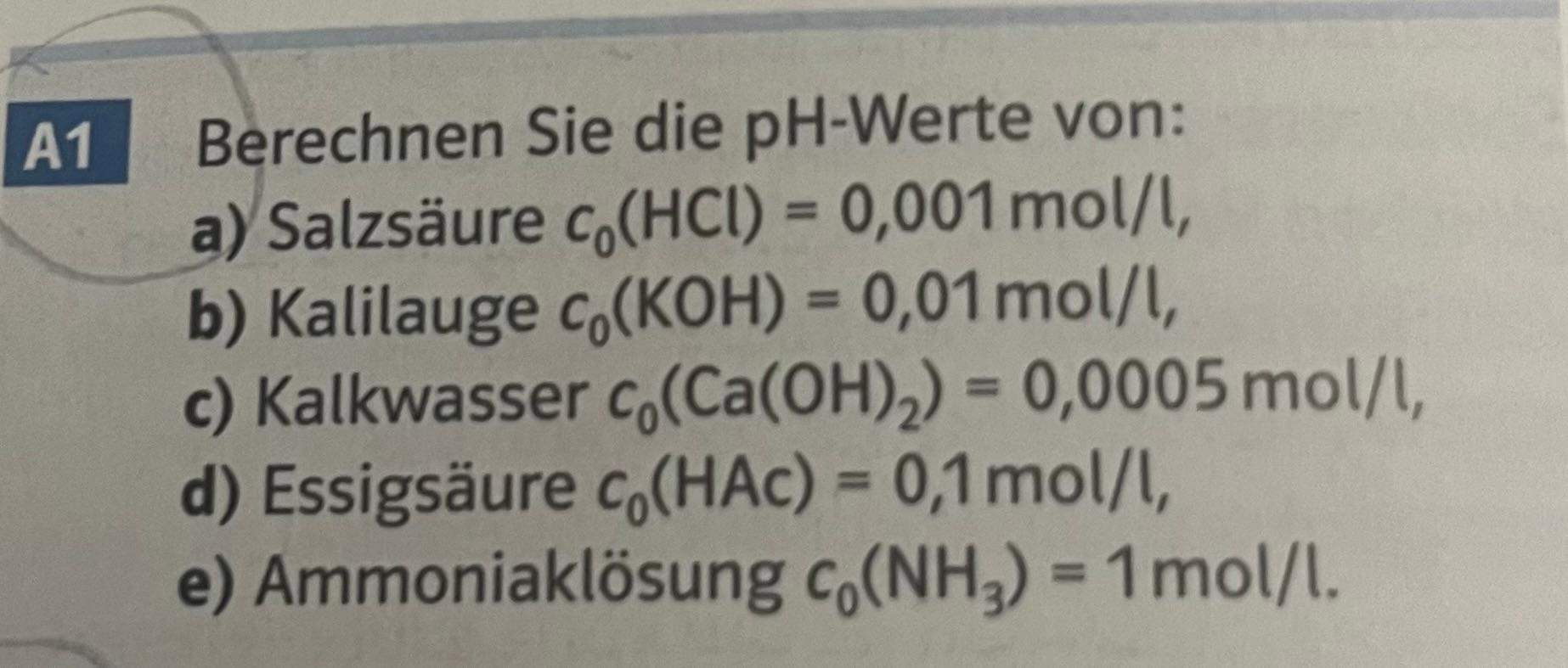 Chemie pHWert berechnen? (Wasser, Reaktion, Chemieunterricht)