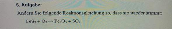 Chemie Reaktionsgleichung?