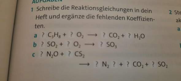 Chemie Reaktionsgleichung?