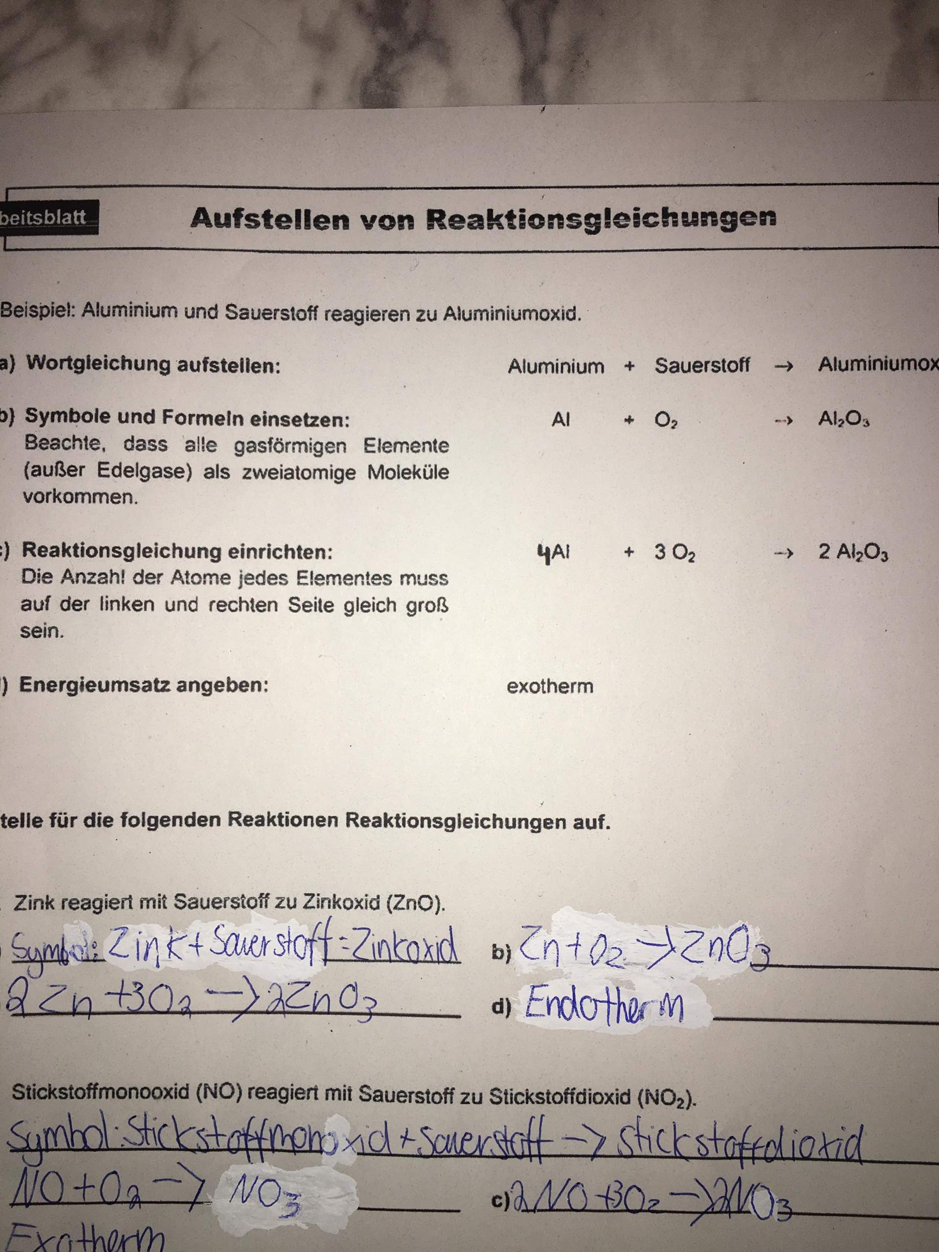 Chemie Reaktionsgleichungen ausgleichen? (Schule, Reaktionsgleichung)