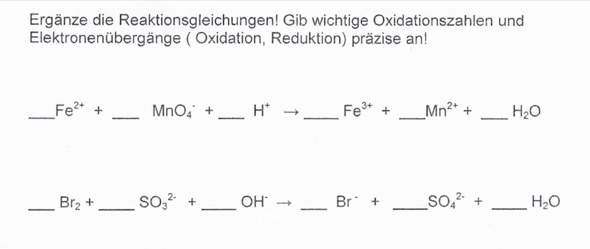 Chemie Redoxreaktionen- kann wer helfen?