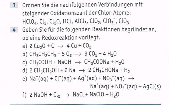 Chemie (Redoxreaktionen und Oxidationzahlen)?