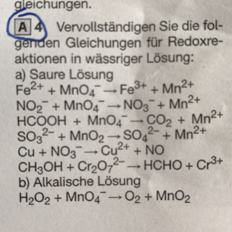 Chemie Redoxreaktionen wässrige Lösung?