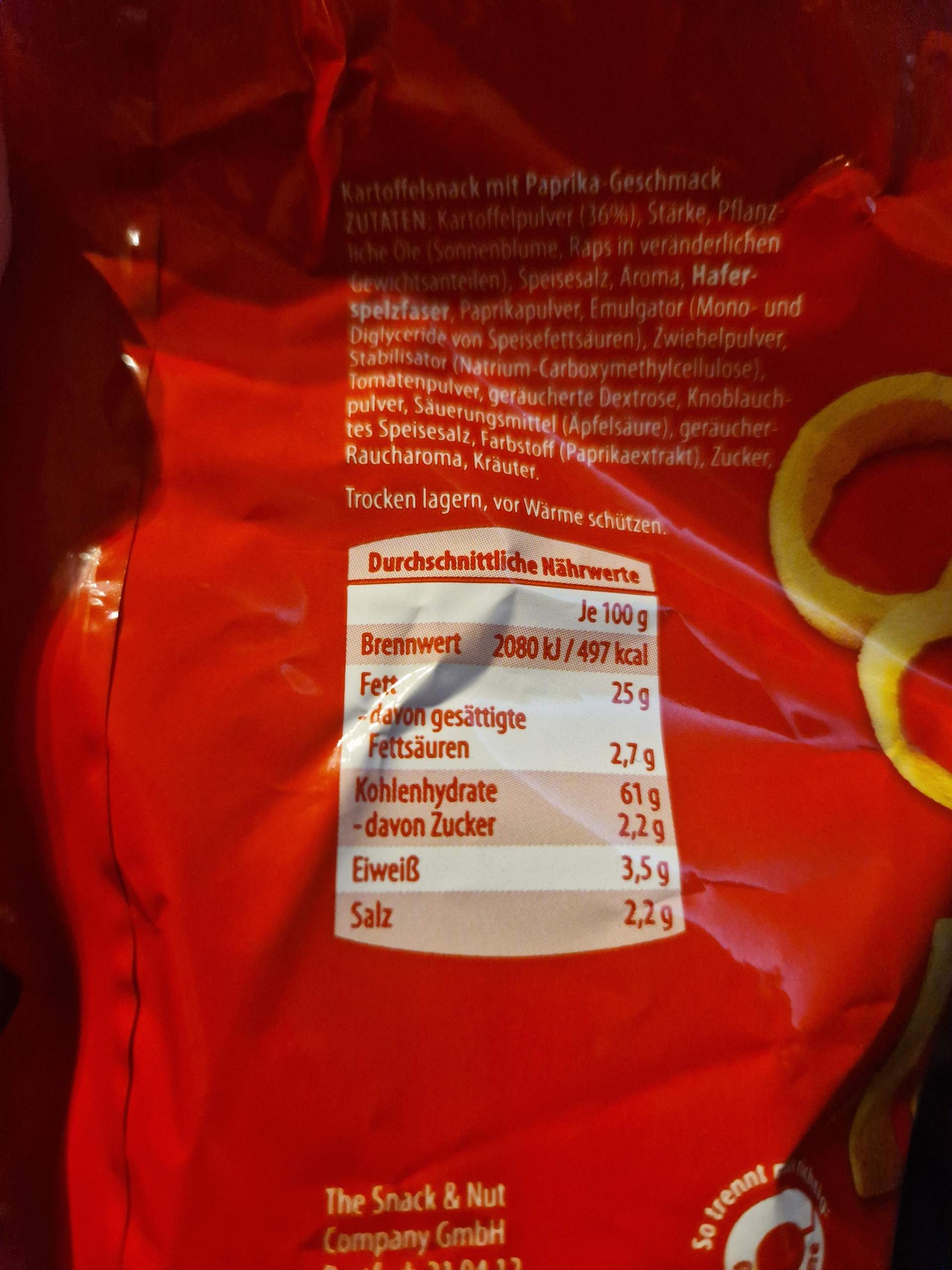 Chips Tüte Nährwerte? (Ernährung, Essen, Kalorien)